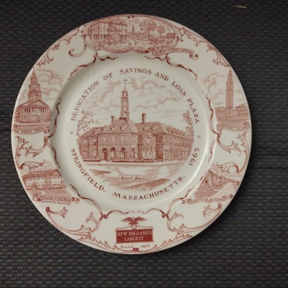 Vintage State Plate Savings and Load Springfield, MA 1965 Walker China - Picture 2 of 4